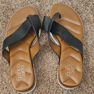 Franco Sarto Black and Tan Women's Sandals
